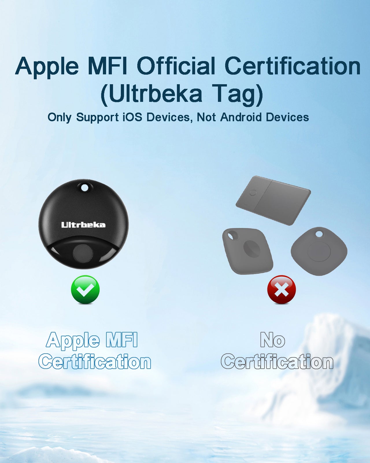 Ultrbeka Air Tags 1 Pack Work for Apple Find My - Black