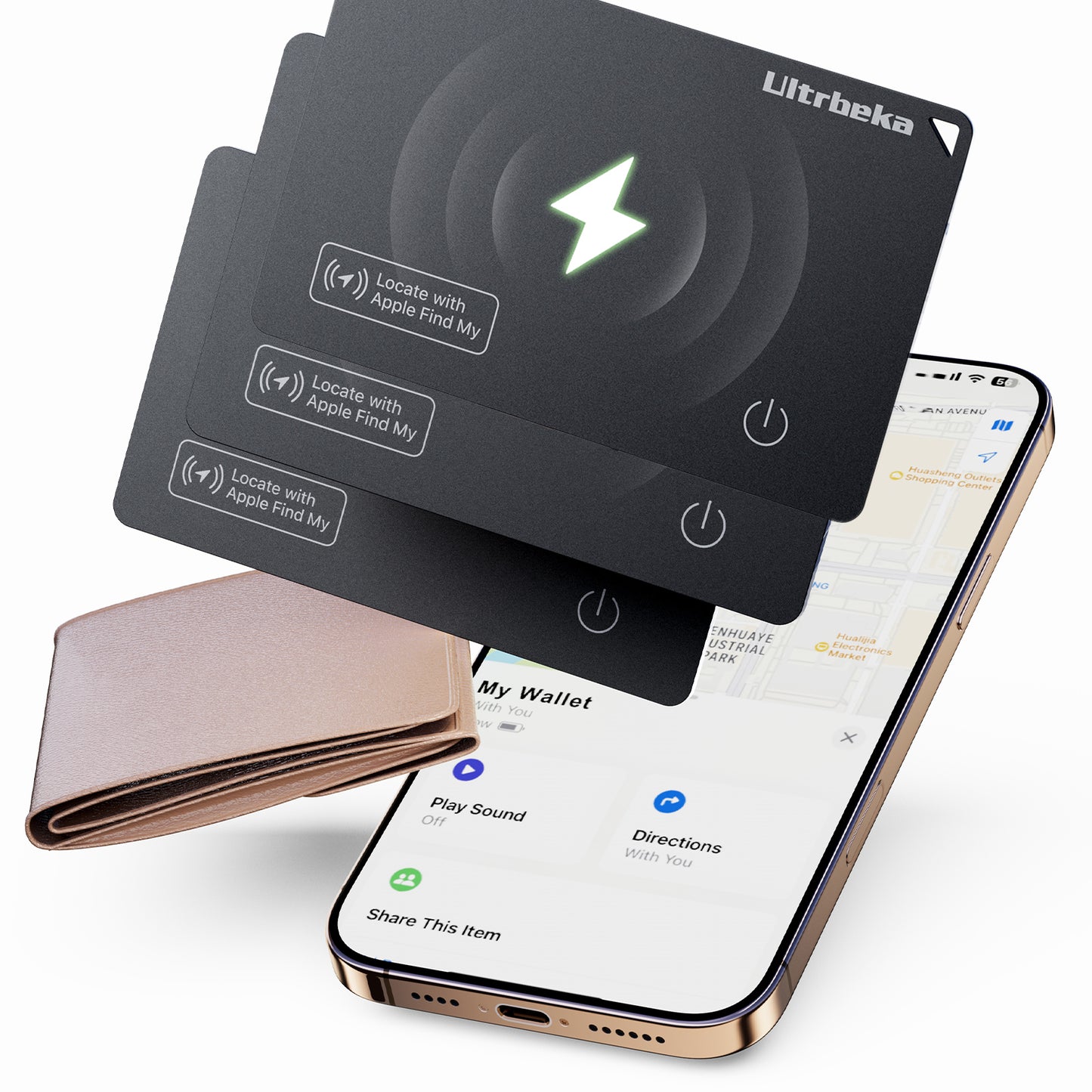 Slim Wallet Air tag Tracker Card 0.07inch-3Pack