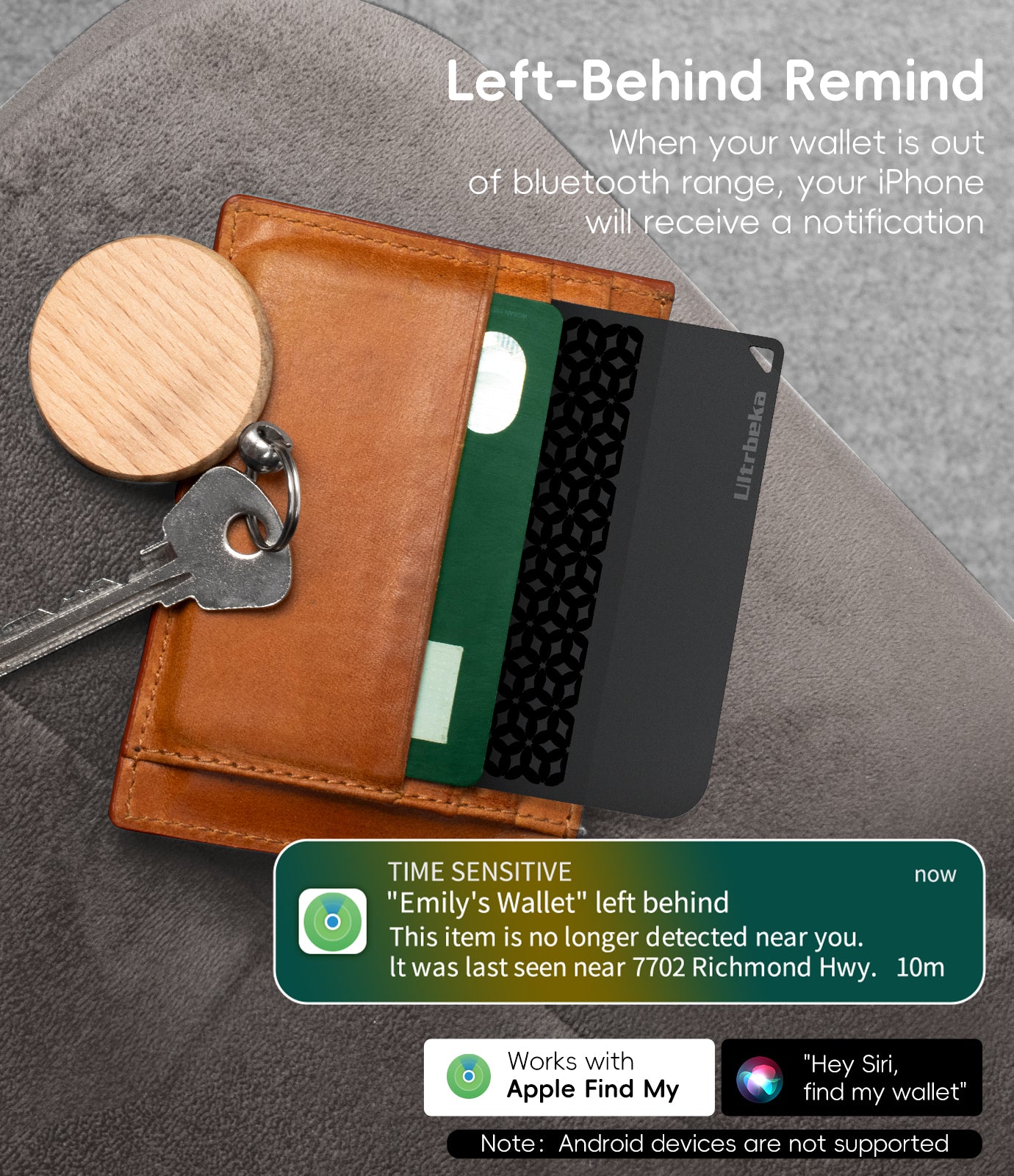 Ultrbeka AirTags Wallet Tracker Card (iOS Only)