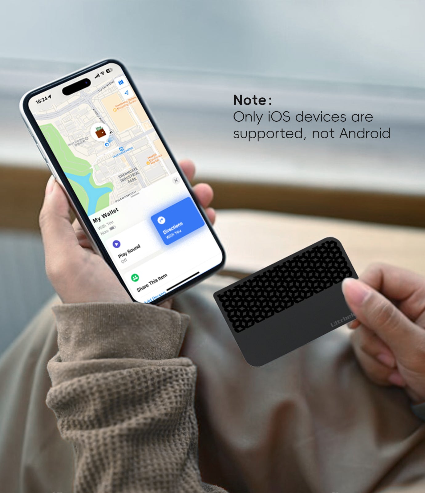Ultrbeka AirTags Wallet Tracker Card (iOS Only)